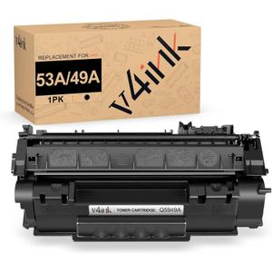 v4ink Compatible 49A 53A Toner Cartridge Replacement for HP Q5949A Q7553A for use with HP 1320 1320n P2015dn P2015 P2015n 3390 3392 1160 P2014 M2727nf MFP Printer (Black,1 Pack)