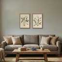 2pcs Framed Vintage Botanical Wall Art Canvas Prints Wildflower 16x24in