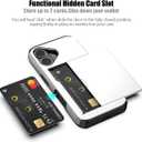 Nvollnoe Compatible with iPhone 16 Case with Card Holder Heavy Duty Protective Dual Layer Shockproof Hidden Card Slot Slim Wallet Phone Cover for iPhone 16 for Women&Men 6.1 inch(White)