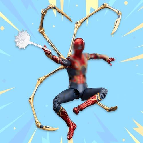 LonullyMege Iron Spider Action Figures 7inch 1/10 Scale All Joints Movable Superhero 2.0 Series Exquisite Collection Toy