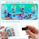 LiYiQ 292 Pcs Video Game Party Favors With Reusable Drinking Straws Cups Slap Bracelets Keychains Gift Tags Stamps Stickers and Twist Ties for Gamer Birthday Party Supplies (Blue and Black Game)