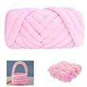 Moon Waves Chunky Yarn for Arm Knitting Crochet Making Blanket Pets House (Pink)