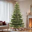 YITAHOME Pre-Lit Aspen Fir Artificial Christmas Tree 7.5ft with Remote, Layered Christmas Tree with Crystal Decorations, Noble Holiday Decor with 1319 PE & PVC Mixed Branch Tips, 700 Lights, Green