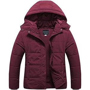 CREATMO US Women's Plus Size Warm Puffer Jacket Waterproof Fleece Lined Winter Coat with Removable Hood Size 4X
