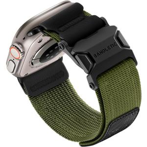 Bandletic Compatible with Apple Watch Ultra 2 Band, Magnetic Clasp Strap Designed for Apple Watch Band for iWatch 49mm(Ultra3 Ultra), 46mm(Series 11 10), 45mm(9/8/7),44mm(SE3/SE2/SE/6/5/4),42mm(3/2/1) (Armygreen)