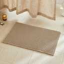TYUU Waffle Bath Mat, Boho Bathroom Rugs Non Slip Washable Super Absorbent Quick Dry Farmhouse Bathroom Decor, 35"x22" Khaki
