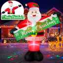 OurWarm 6 FT Christmas Inflatable Outdoor Decoration, Inflatable Santa Claus Decor with Detachable Banner, Christmas Blow Up Yard Decorations for Outdoor Indoor Garden Yard Lawn Xmas Decorations