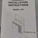 Makeup Vanity Desk with Mirror and Lights, 43.3'' Glass Tabletop Vanity Table with 5 Drawers & Shelves,Big Vanity Set for Bedroom, Oak
