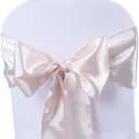 Babenest Satin Chair Sashes Ties Upgraded 30 pcs Chair Ribbons Bows for Wedding Banquet Party Christmas Baby Shower Events Decoration (Champagne) (Blush Pink)