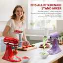 21Pcs Meat Grinder & Cheese Grater Attachment for KitchenAid Stand Mixer, with 4 Grinding Plates, Metal Sausage Stuffer Tubes, 4 Slicer Shredder Attachment, Kitchen Aid Accessories and Attachments