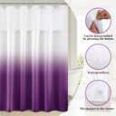 YI & ZE Waffle Weave Shower Curtain with Snap-in Fabric Liner Set, Hotel Style, Slub Textured Shower Curtain, 12 Metal Hooks Included, Waterproof & Washable Heavyweight Fabric, Purple, 72" W x 72" H