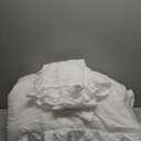 JOLLYVOGUE King Size Comforter Set, White Seersucker 3 Pieces Comforters King Size, Lightweight & Fluffy Bedding Sets King for All Season with 1 Ruffle Comforter and 2 Ruffle Pillowshams