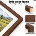 JCJMY 16x24 Solid Wood Picture Frame with 14x20 Mat, Walnut Finish 16 by 24 Photo Frame with Shatter Resistant Plexiglass, Display 14 x 20 with Mat or 16 x 24 without Mat, Wooden Frame for Wall or Tabletop Display, Walnut, 1 Pack