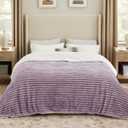 Bedsure Sherpa Blanket King Size for Bed - Super Soft, Cozy Fleece Thick Warm Blanket for Winter, GentleSoft Home Room Decor, Purple, 108x90 Inches