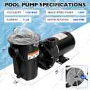 Pool Pump 1.5 HP Replacement for Hayward PowerFlo LX Series W3SP1580X15, Above Ground Swimming Pool Pump Motor Single Speed 115V 48Y Frame
