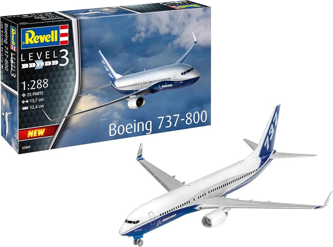 Revell 03809 Boeing 737-800 1:288 Scale Unbuilt/Unpainted Plastic Model Kit, White