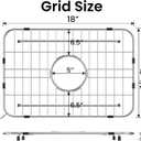 Sink Grid 18" X 12-1/2", Kitchen Sink Grid, Sink Protectors for Kitchen Sinks, Stainless Steel Material, Sink Bottom Grid with Rear Drain for Single Bowl (18" X 12-1/2" Centered Drain)