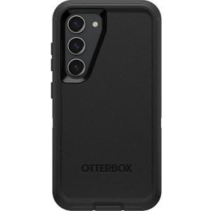 OtterBox Galaxy S23 Defender Series Case - Single Unit Ships in Polybag, Ideal for Business Customers - BLACK, rugged & durable, with port protection, includes holster clip kickstand