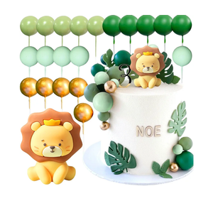 JeVenis Lion Cake Topper Lion Decorations Safari Animal Cake Toppers Wild One Cake Topper Jungle Baby Shower Decoration