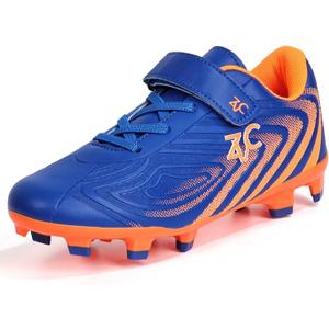 ZVC Kids Soccer Cleats Boys Girls Soccer Shoes Outdoor Firm Ground Youth Football Cleats for Kids 4 Big Kid