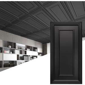 Art3d PVC Ceiling Tiles, 3D Plastic Sheet in Black, 2 x 4 ft, 12-Pack
Lightweight, Waterproof, No Sag and Breakage, Compatible with Grid System, Perfect for Basement, Kitchen