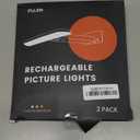 FULEN 2 Pack Picture Lights for Wall,Art Lights for Painting,Battery Operated Wall Sconce Rechargeable,LED Wall Light Cordless with Remote, Frame,Gallery,Dartboard Lights No-Drill,Black