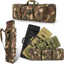 DULCE DOM 32 inch Double Rifle Case Soft Bag Gun Case, Perfect for Rifle Pistol Firearm Storage and Transportation, All Around Shooting Range Tactical Rifle Backpack, Indoor Outdoor (Camo)