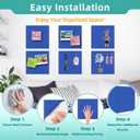 Large Cork Board for Walls - 12 Pack Bulletin Board, 47"x35" Felt Wall Tiles with Safe Removable Adhesive Tabs for Office Pin Board, Tack Board, Includes Push Pins & Sticky Tabs (Azure)