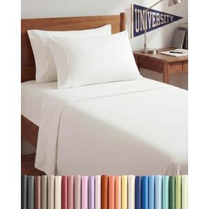Twin XL 4 Piece Sheet Set - Comfy, Breathable & Cooling - Soft Hotel Luxury Bedding for Women, Men, Kids, Teens and Children - 1 Flat & 1 Fitted Sheet & 2 Pillowcases with Deep Pockets - Antique White