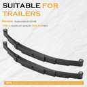 Trailer Leaf Spring 4 Leaf Double Eye 1750 lbs Cap for 3500 lbs Axle Suspension 25-1/4" Length fits for SW4B - Set 2