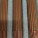 Girimax Brown Ribbed Flameless Taper Candles with Remote, Flickering LED Wax Candlesticks Battery Operated Set of 4