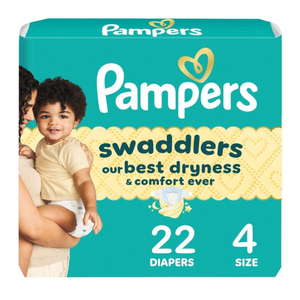 Pampers Swaddlers Diapers, Size 4 (1534 lbs), 22 Count, Absorbent, Keeps Baby Dry and Comfortable, Skin Safe Disposable Baby Diaper 