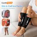 ComfiTECH Shin Splint Ice Pack Wrap 2 Pack, Reusable Leg Ice Pack Sleeve for Knee & Calf, Flexible Gel Cold Pack for Ankle & Arm, Hands-Free Design for Comfort and Support, Large (Black, L)