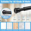 2 Pack Black Spring Tension Curtain Rods 28-48 Inches, Spring Loaded Curtain Rods No Drilling, Adjustable Small Tension Rod for Windows, Kitchen, Doorway, Bathroom, Closet