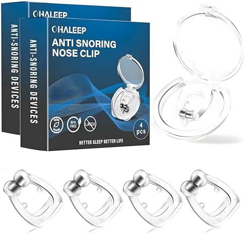 Anti Snoring Devices, Snore Stopper with Adjustable Magnet, Silicone Nose Clip Stop Snoring, Effective to Relieve Snoring, Snoring Solution for Comfortable and Quieter Sleep, Clear, M 