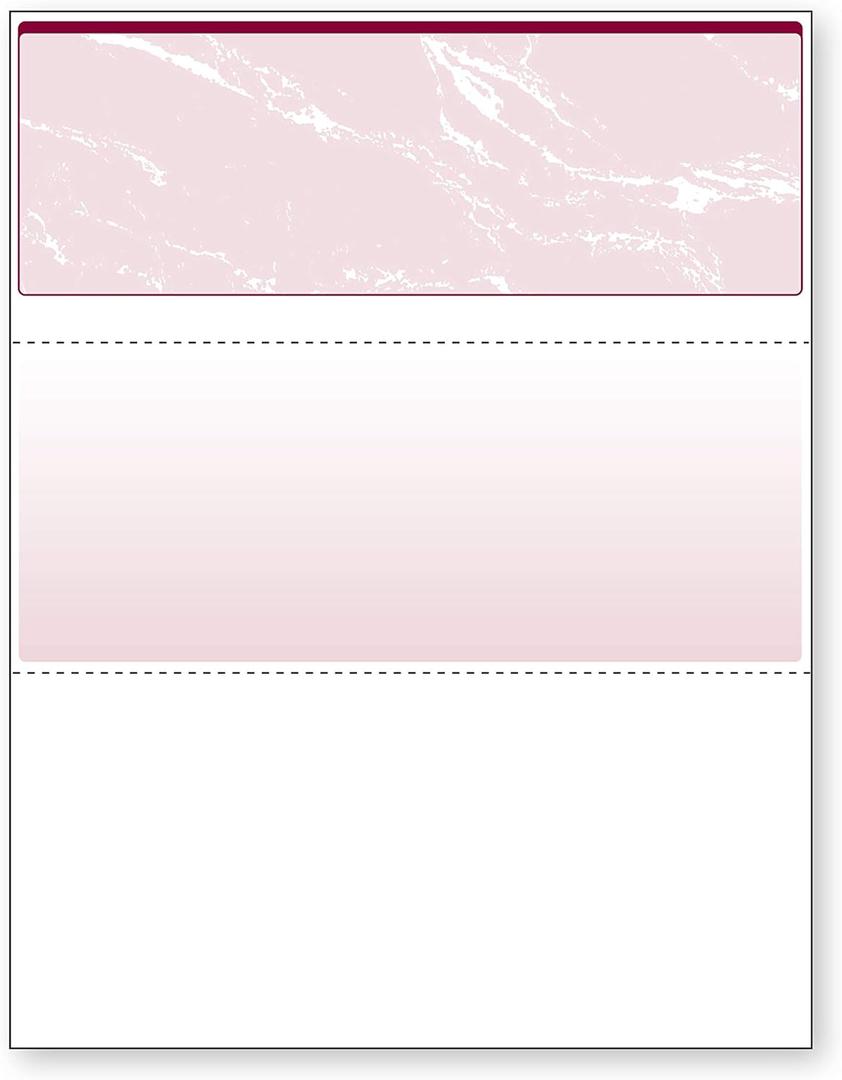DocuGard Standard Burgundy Marble Top High Security Check Paper - Laser/Inkjet Printer Compatible - 11 Security Features - 500 Blank Business Checks (04503)