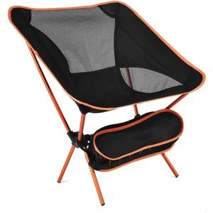 QWORK Ultralight Portable Camping Chair with Triangular Stability – Aluminum Alloy Frame, Ripstop Polyester Seat, Plastic Joints, 330 lbs Capacity - for Fishing, Camping, Hiking and Backpacking Orange