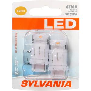 SYLVANIA - 4114 LED Amber Mini Bulb - Bright LED Bulb, Ideal for Park and Turn Lights (Contains 2 Bulbs)