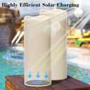 10" Large Solar Flameless Candles Outdoor Waterproof Dusk to Dawn Solar Rechargeable Battery LED Flickering Pillar Candles for Patio Porch Garden Lantern Decor(2 Pack White)