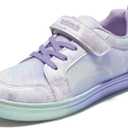 PANDANINJIA Girls Shoes Little Kids Toddler Sneaker with Hook and Loop Casual Party School Dream Color Shoes (Purple, 3)