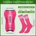 Chuarry 2 Set Soccer Shin Guards for Girls with Socks Toddler Shin Pads Football Kids Sport Protection Lightweight Gear Leg Protection for 3-15 Girls Boys Children Teens, Small