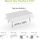 4 x URMONA Plastic Tablecloth Disposable, 4 Pcs - 54" x 108" Table Cloth Rectangle Table, Waterproof, Suitable for Parties, Picnics, Weddings, and Camping(White)
