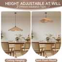 Large Rope Woven Pendant Light19.6" Adjustable Coastal Lamp Shade, Farmhouse Chandelier Vintage Hanging Lighting for Kitchen Bedroom Dining Living Room