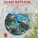3" Stained Glass Ornaments for Christmas Tree, Heirloom Keepsake, Gift Idea - Sea Turtles