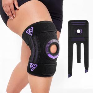 Plus Size Knee Support Sleeve, 7XL-8XL39.4" Adjustable Knee Wrap with Extra Long Straps for Big Legs & Thick Thighs, Non-Slip (Black,7XL/8XL)