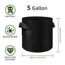 WHATWEARS 75 Pack 10 Gallon Plant Grow Bags Bulk, Thickened Nonwoven Fabric Pots with Handles, Black Vegetable Planter Bags Containers, Cloth Planters for Garden Vegetable/Flower/Plant/Fruits Outdoor
