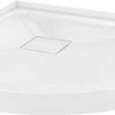 Carlton Marquette 32" x 32" Round Corner Double-Threshold Shower Pan Base with Center Drain in Glossy White