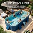 Foldable Pool, Non-Inflatable Swimming Pool for Kids Adults, Extra Large Stable Collapsible Pool Hard Plastic, Portable Folding Kids Dogs Pool for Family Backyard Garden Outdoor, 113"L x 66"W x 21"H