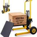 Foldable Hydraulic Material Lift Dolly, 450lbs Lift Table Cart, Pallet Stacker Winch Stacker, Forklift with 35" Lift Height, Pallet Truck Dolly, Pallet Jack, Steel Platform x 1