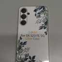 for Samsung Galaxy S23 FE Case, Floral Flowers Cute Aesthetic Clear Green Leaves Pattern Case for Women Girls,Transparent Slim Soft Shockproof Cover for S23 FE,Green Leaves